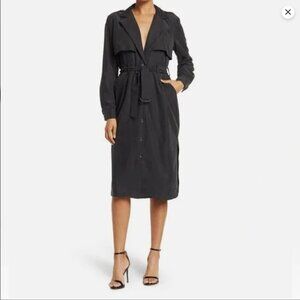 Faux Suede Lightweight Trench Coat - Size Small - New With Tags